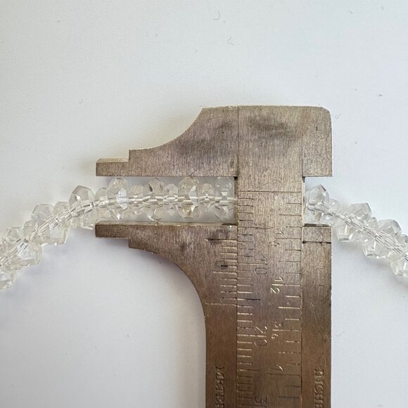 Antique Faceted Crystal Beaded Design Necklace Size 17-20" Length Adjustable - Picture 10 of 10